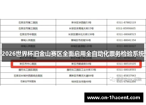 2026世界杯旧金山赛区全面启用全自动化票务检验系统